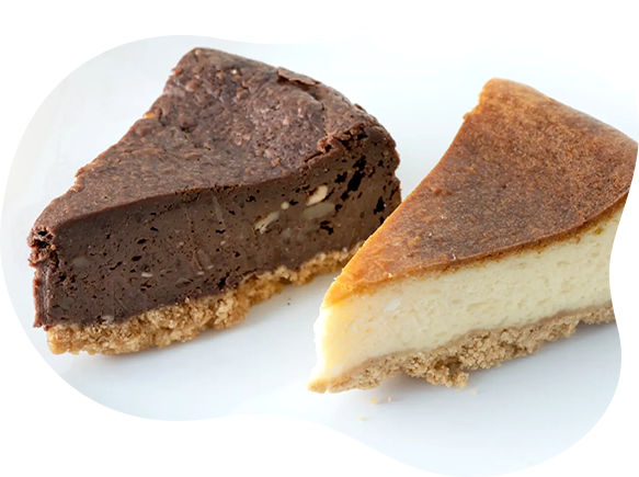 ベイクドチーズケーキとタルトタタン